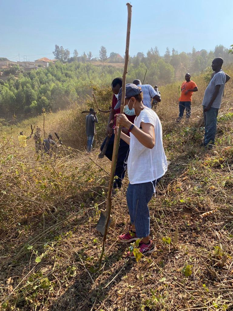 Althea McCourt in Rwanda with team
